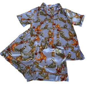 THEIR NIB'S Pajama Set, Size S, Woodland Woodland Animal Fox Print